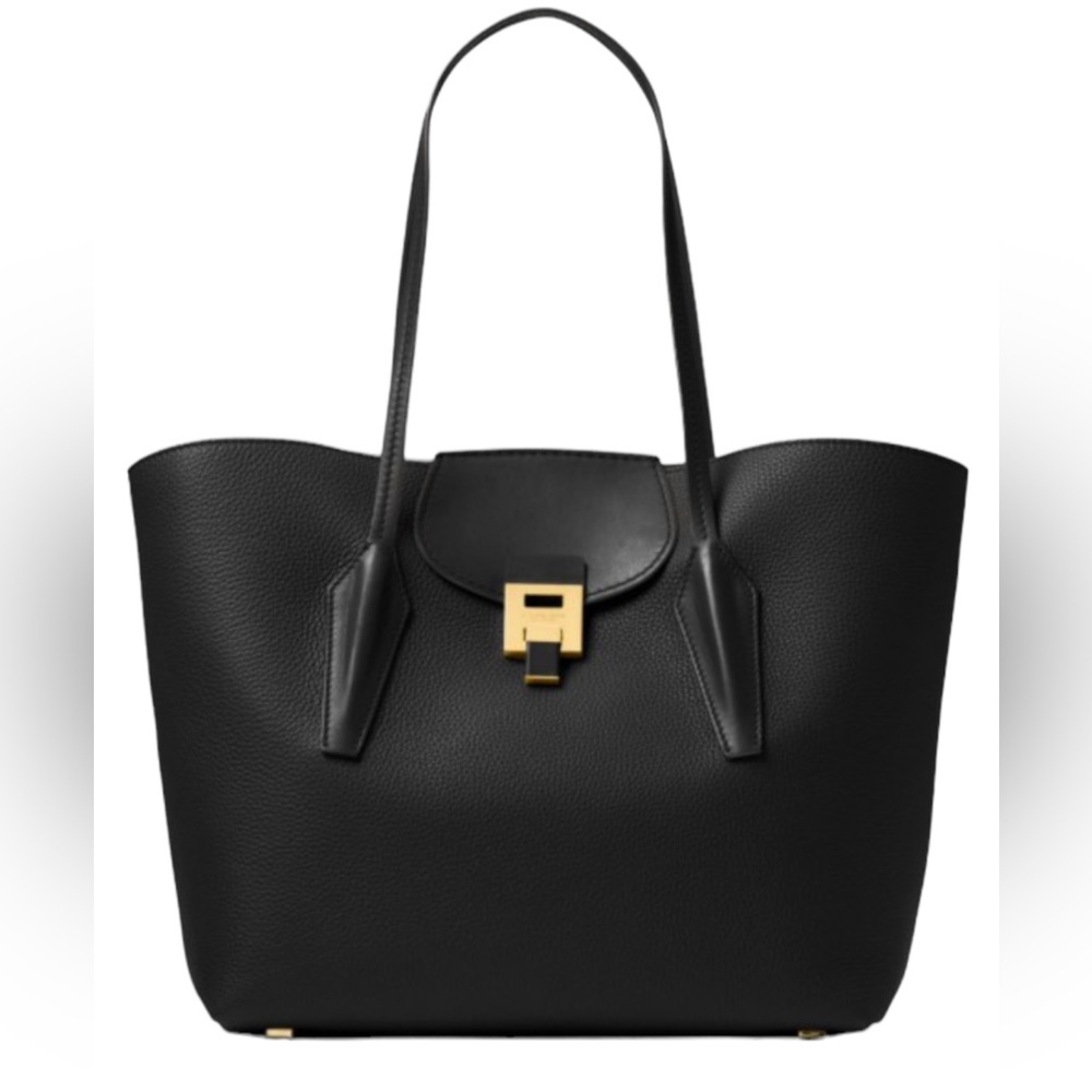 Michael Kors Collection Bancroft Calf Leather Tote Black